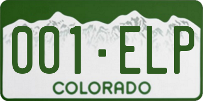 CO license plate 001ELP