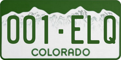 CO license plate 001ELQ