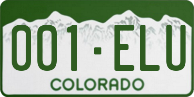 CO license plate 001ELU