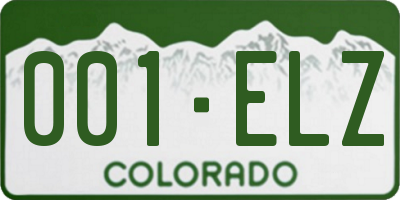 CO license plate 001ELZ