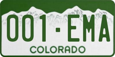 CO license plate 001EMA