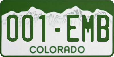 CO license plate 001EMB