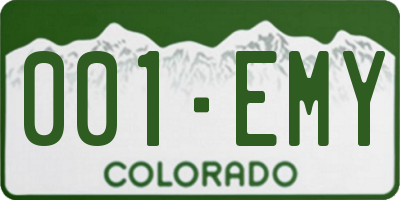 CO license plate 001EMY