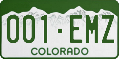 CO license plate 001EMZ