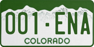 CO license plate 001ENA
