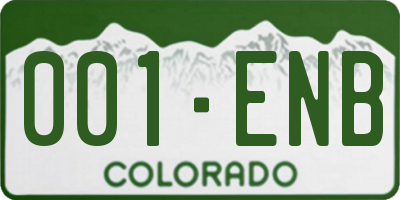 CO license plate 001ENB