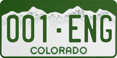 CO license plate 001ENG