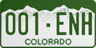 CO license plate 001ENH