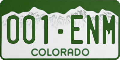 CO license plate 001ENM