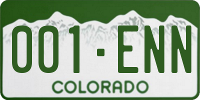 CO license plate 001ENN