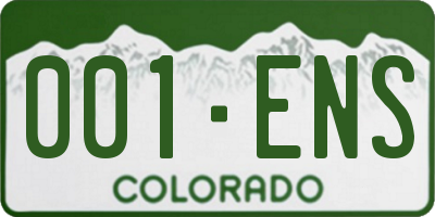 CO license plate 001ENS