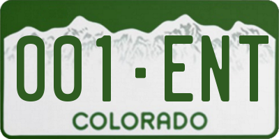 CO license plate 001ENT