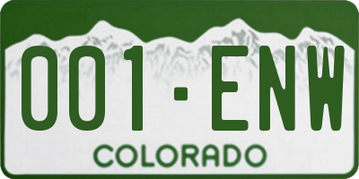 CO license plate 001ENW