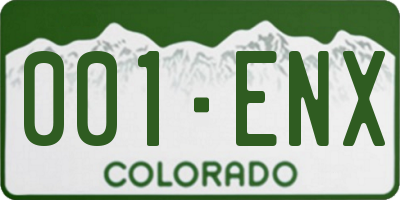 CO license plate 001ENX