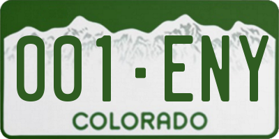 CO license plate 001ENY