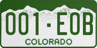 CO license plate 001EOB