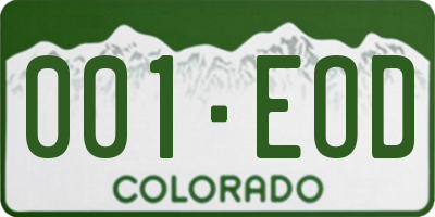 CO license plate 001EOD