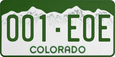 CO license plate 001EOE