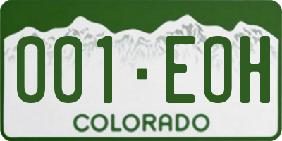 CO license plate 001EOH