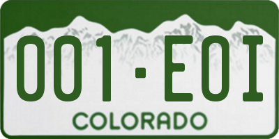 CO license plate 001EOI