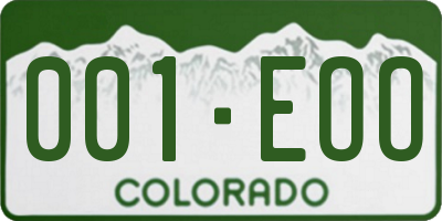 CO license plate 001EOO