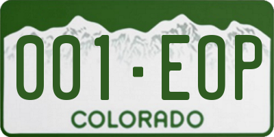 CO license plate 001EOP