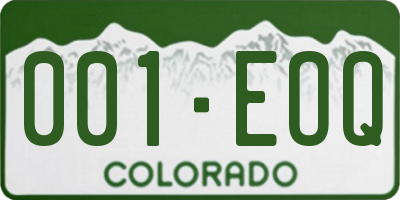 CO license plate 001EOQ