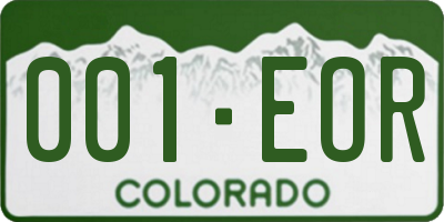 CO license plate 001EOR