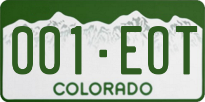 CO license plate 001EOT