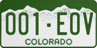 CO license plate 001EOV