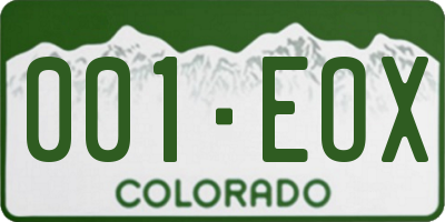 CO license plate 001EOX
