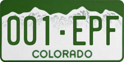 CO license plate 001EPF