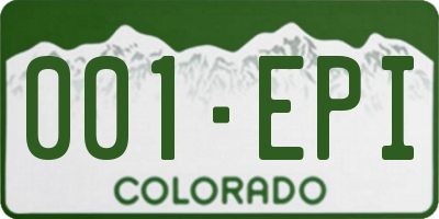 CO license plate 001EPI