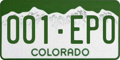 CO license plate 001EPO