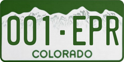 CO license plate 001EPR