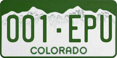 CO license plate 001EPU