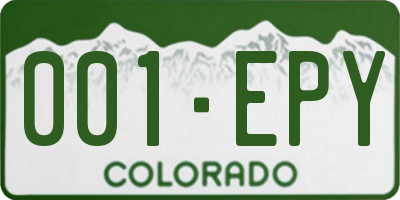 CO license plate 001EPY