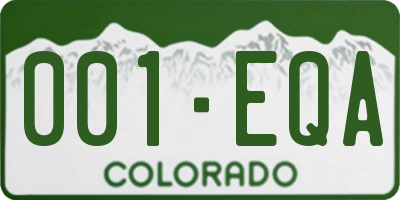 CO license plate 001EQA