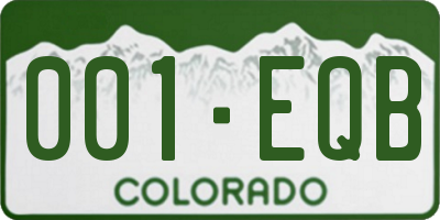 CO license plate 001EQB