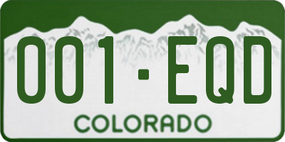 CO license plate 001EQD