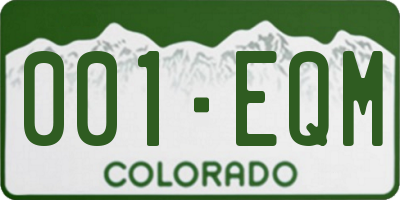 CO license plate 001EQM