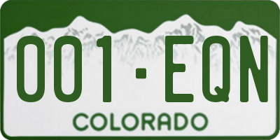 CO license plate 001EQN