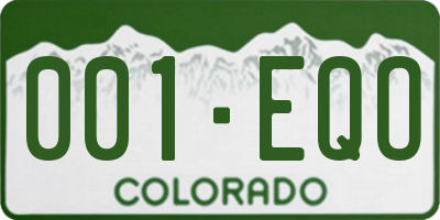 CO license plate 001EQO