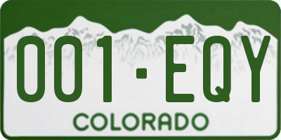 CO license plate 001EQY