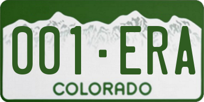 CO license plate 001ERA