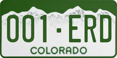 CO license plate 001ERD