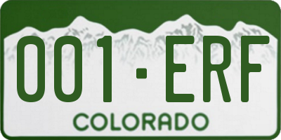 CO license plate 001ERF