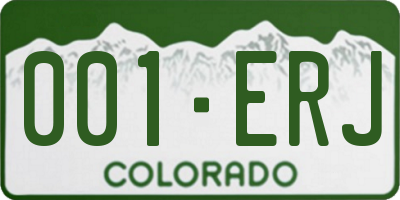 CO license plate 001ERJ