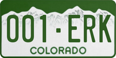 CO license plate 001ERK