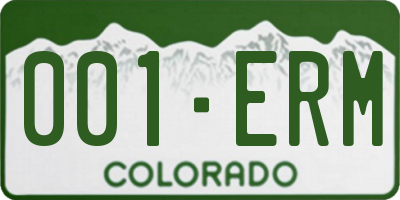 CO license plate 001ERM